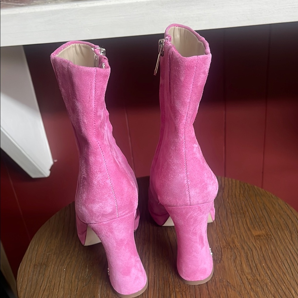 Sam Edelman Jaye Sz 8.5 M Pink Suede Ankle Platform Heel
Booties - Picture 6 of 11